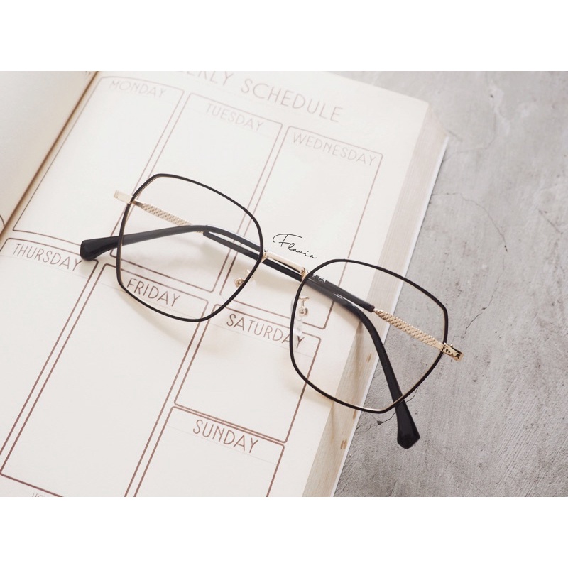 Flavia Eyewear - Kacamata Avery Square Steel (custom minus, photochromic, blueray, bluechromic, photobrown)