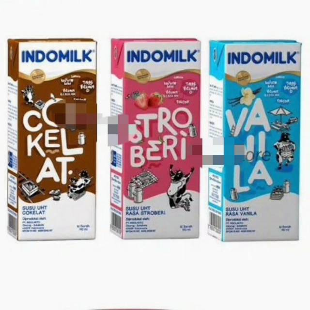  Susu kotak  indomilk susu  UHT strawberry coklat 190ml 