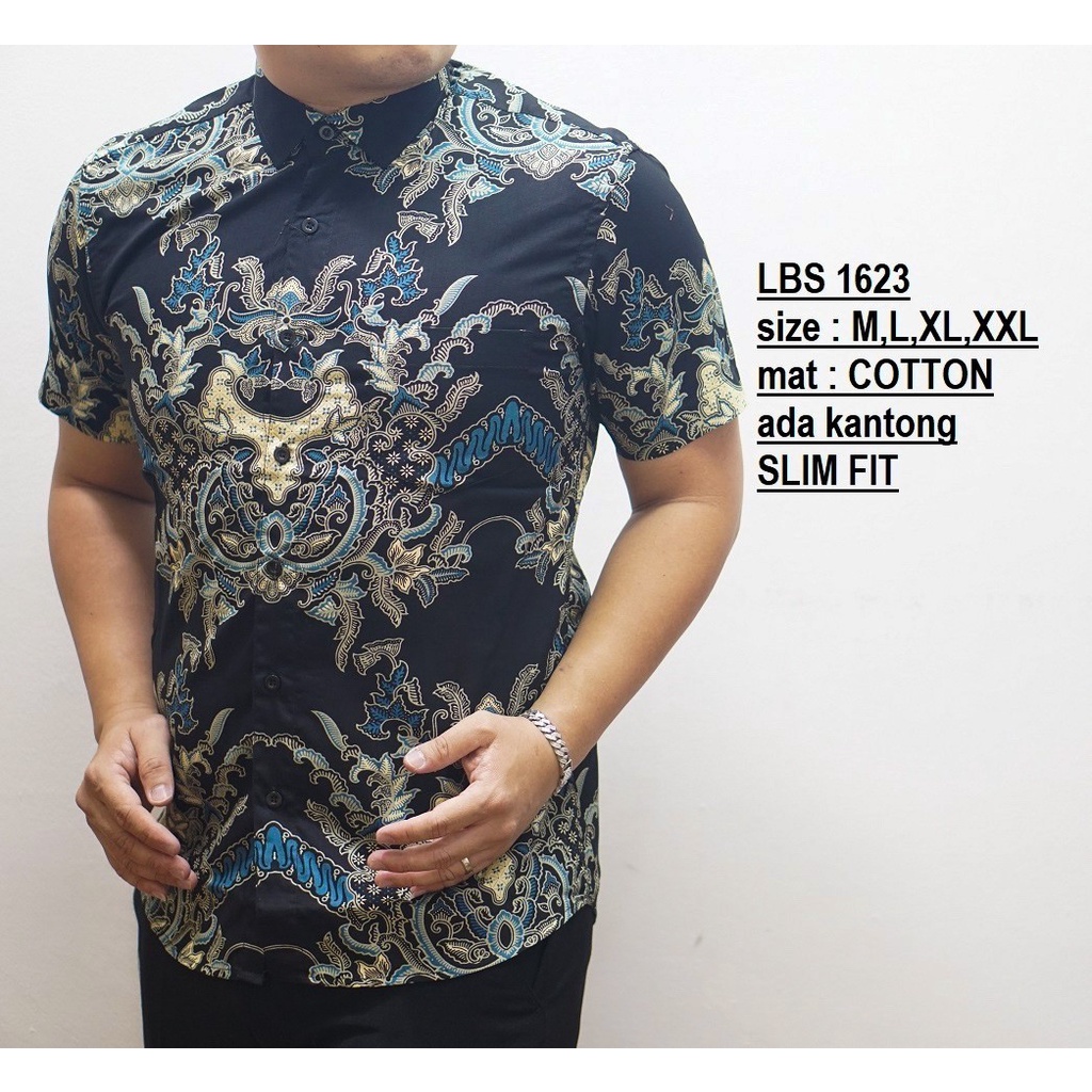 KEMEJA BATIK PRIA SLIM FIT BAJU BATIK PRIA SLIM FIT PREMIUM LBS1623