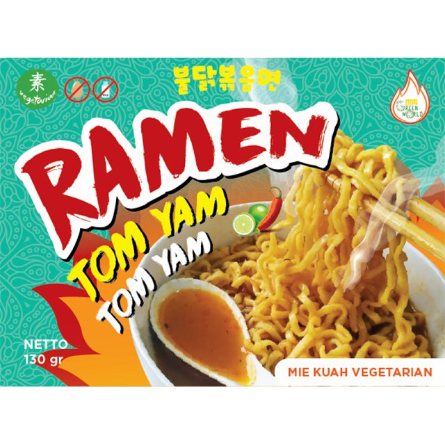 

Mie Ramen Tomyam Pedas Nikmat / Mie Ramen Tomyam Vegan / Ramen Halal