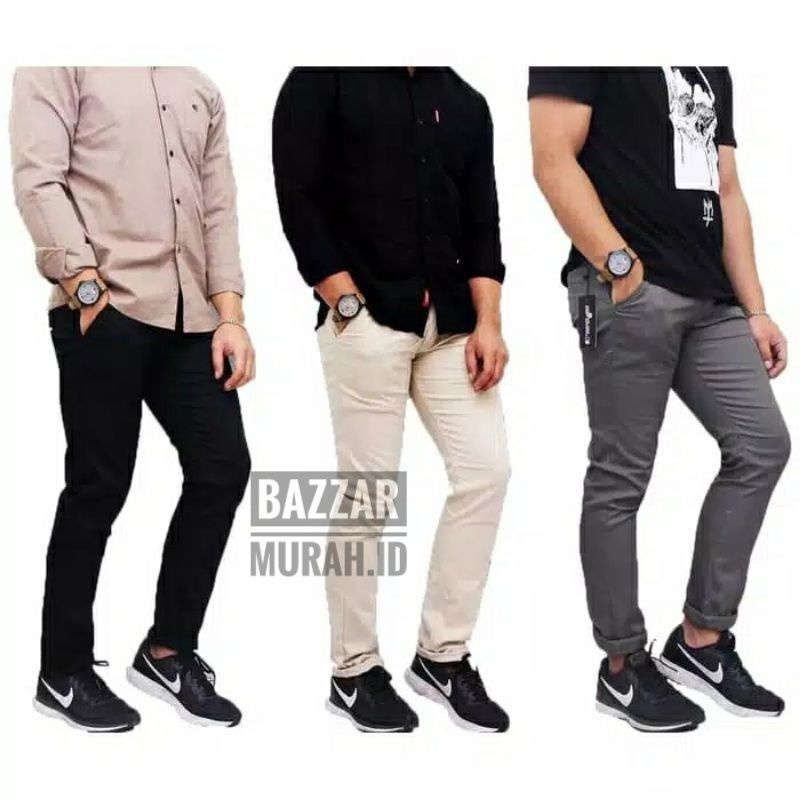 [TERLARIS] CELANA PANJANG PRIA UKURAN 27-38 PREMIUM QUALITY CHINOS SLIMFIT COWOK SKINNY POLOS COWOK