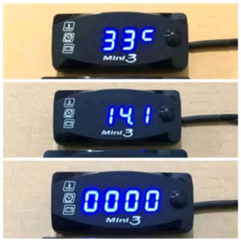 Voltmeter Volt Meter ACCU Aki 3 in 1 Mini 3 12V Universal Semua Motor Bisa