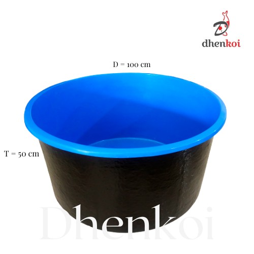 Bak Bulat Fiber Kolam Ikan Koi 100 x 50 cm
