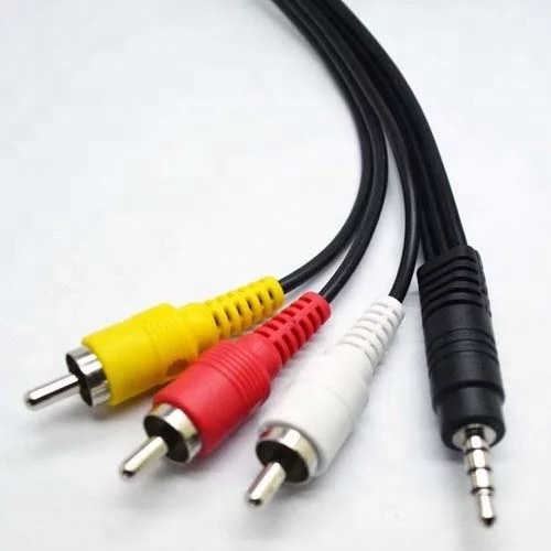 KABEL AUDIO VIDEO 3-1/AV TO RCA/KABEL 3-1 RCA 1.5 METER KABEL RCA AUX STB B860H/B870H ORIGINAL JACK 3.5 MM KE 3 CABANG RCA MALE