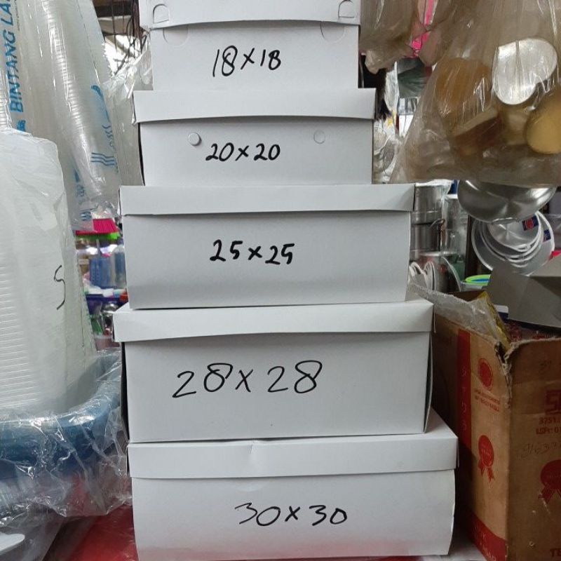 

Dus kue, nasi, bolu putih polos uk. 30x30