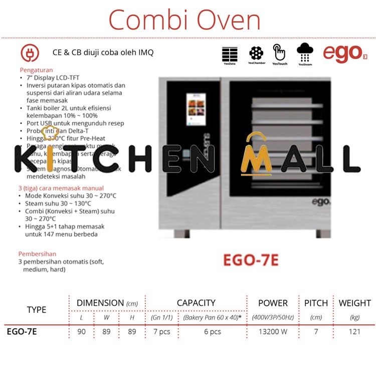 GETRA EGO-7E COMBI OVEN ELECTRIC - MESIN OVEN ROTI HEAVY DUTY