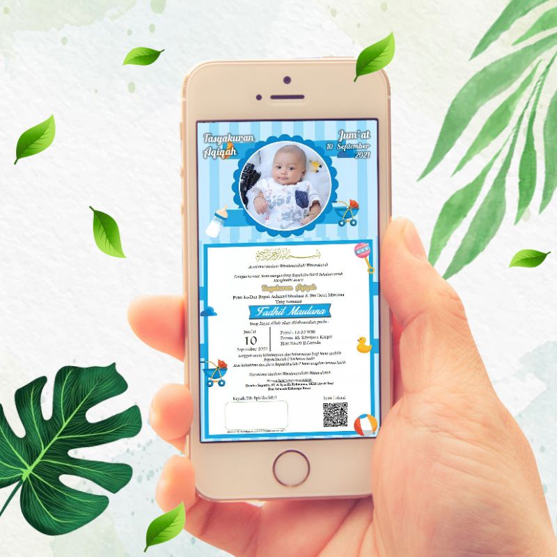 Undangan Digital Aqiqah/Khitan JPG/FOTO (AQ8)