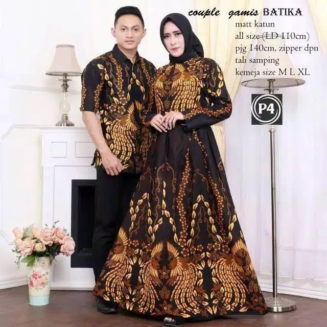 Atiya Batik Couple Keluarga Busui Motif Kenari Merah