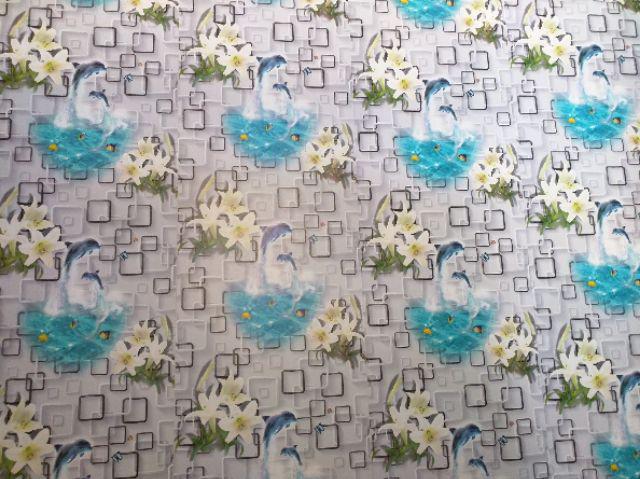 [cod] Wallpaper Dinding Kamar Ruang Tamu 45cm X 10m Murah Minimalis Dolphin 3d -  Wallding08