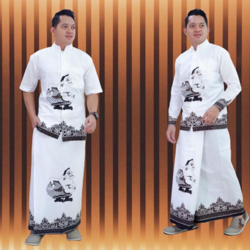 Setelan Sarung dan Kemeja Batik
