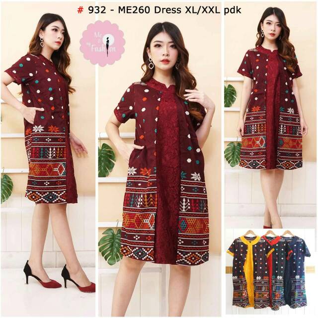 Dress motif ulos buka tutup