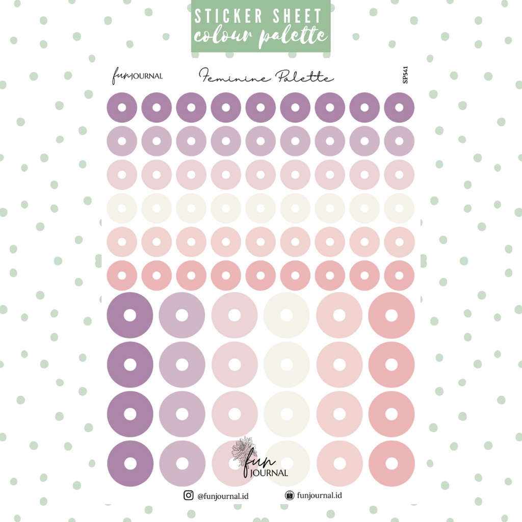 

58 PALETTE DOUNUT STICKER STIKER SHEET PART 3 JOURNAL JURNAL PLANNING PLANNER SCRAPBOOK BUJO DIY