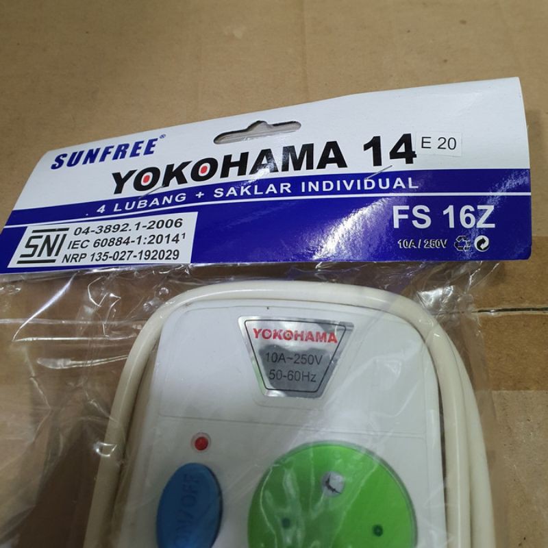 Stop Kontak Sunfree Yokohama 14 4 Lobang 1.8 Meter SNI