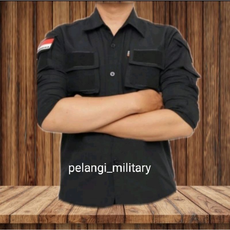 KAMEJA PDL TACTICAL LENGAN PANJANG WARNA HITAM