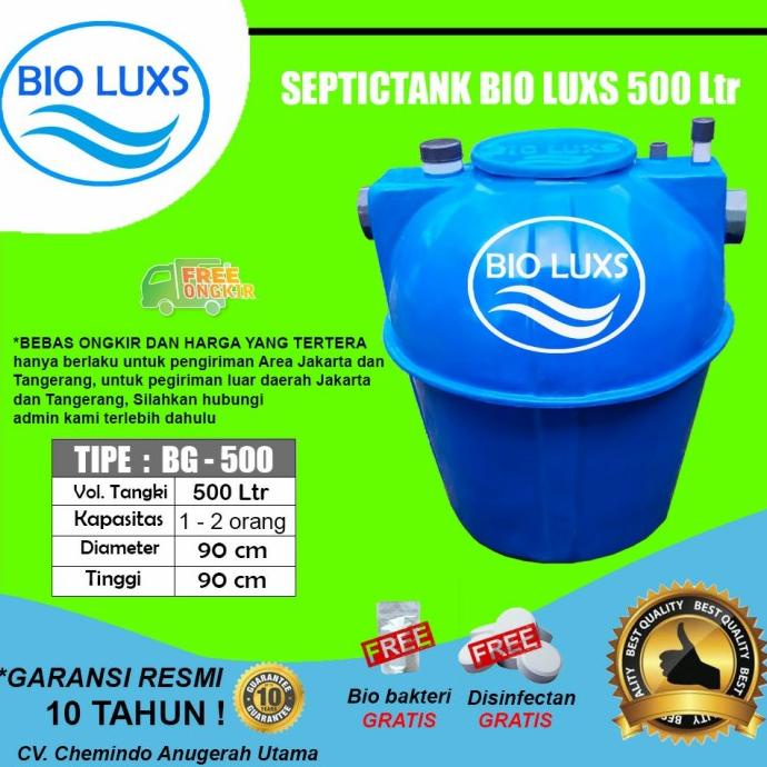 Septic Tank Bio, Biotech, Biofil, BioLuxs Tipe BG 500 Liter ---Termurah---
