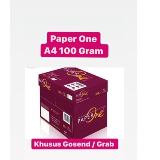 

PAPERONE A4 100 GRAM FOTOCOPY PAPER MURAH /PRINT PAPER HVS KHUSUS GOSEND GRAB MAX : 2 BOX