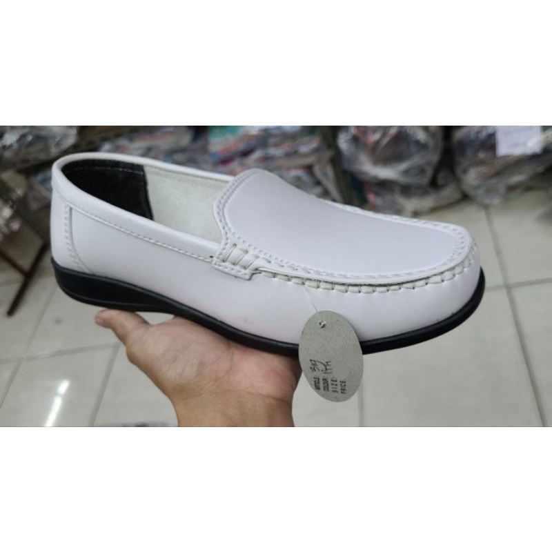 MILTON MM Sepatu Pantopel Kerja Wanita (hitam &amp; putih ) Sepatu Formal Milton Sepatu Perawat Putih Kode MM