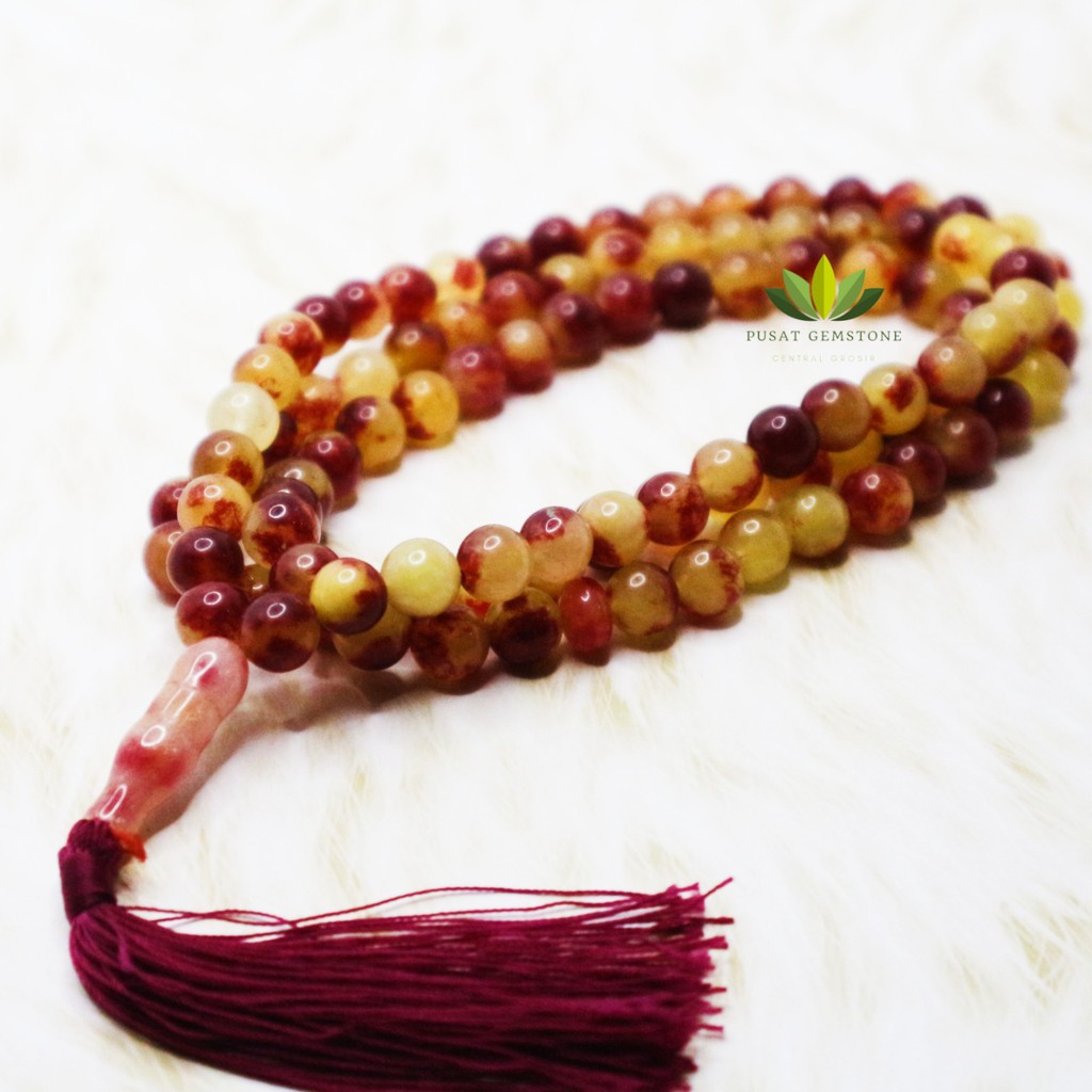 TASBIH BATU NATURAL GIOK KUNING GRADASI 99