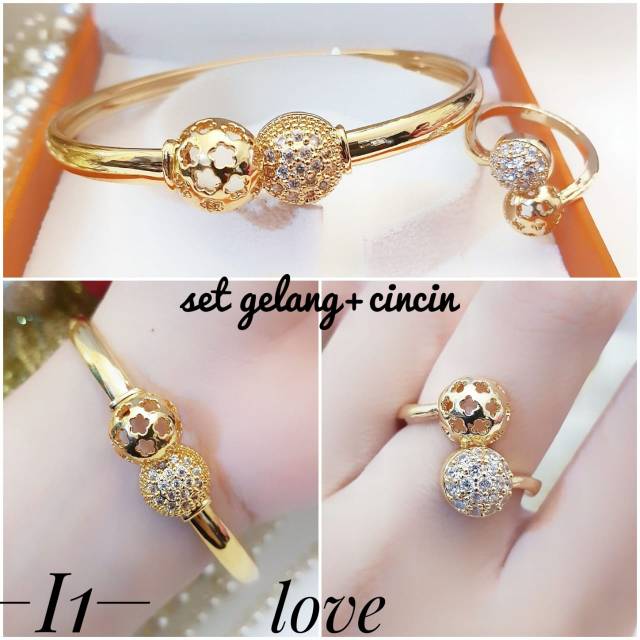 Xuping set perhiasan lapis emas 24k 2317g