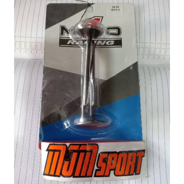 Klep moto1 ukuran  34-29 5mm. Klep 34/29 batang 5mm