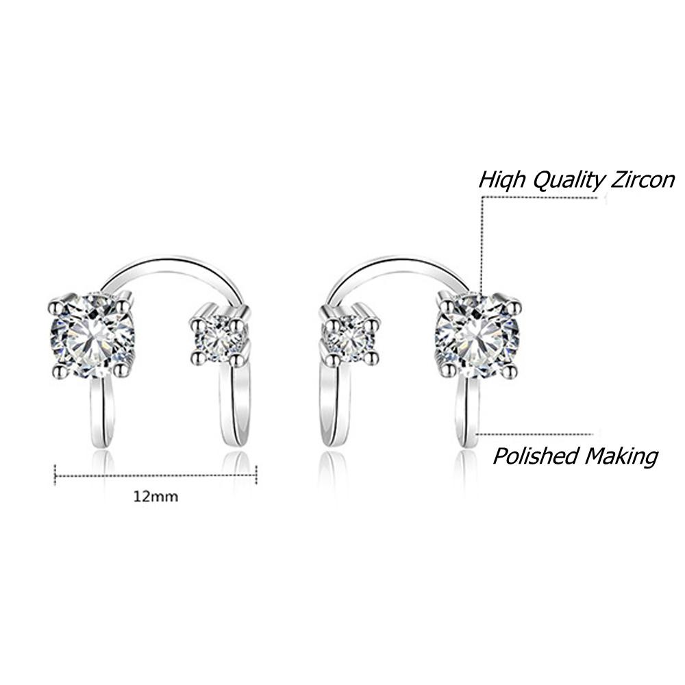 Nanas Zirkon Telinga Manset Pesta Baru Wanita Pria Non Piercing Earrings