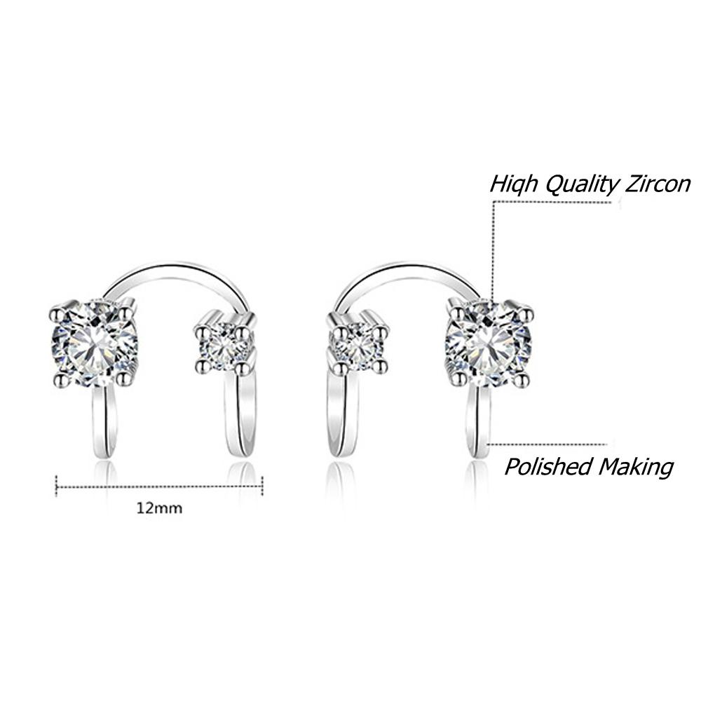 Lily Zircon Ear Cuff Pesta Baru Wanita Pria Anting Non Piercing