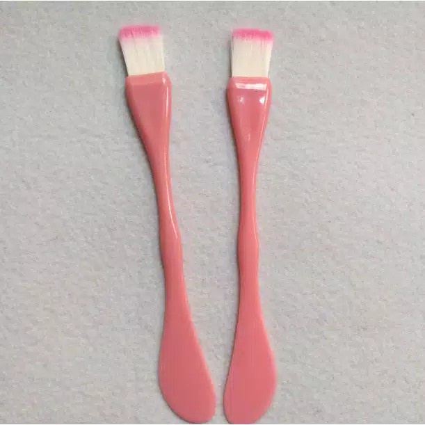 Kuas Spatula 2 in 1 - Spatula Kuas Masker - Brushes Make Up Tools - Spatula 2in1 - Kuas Masker Bulu