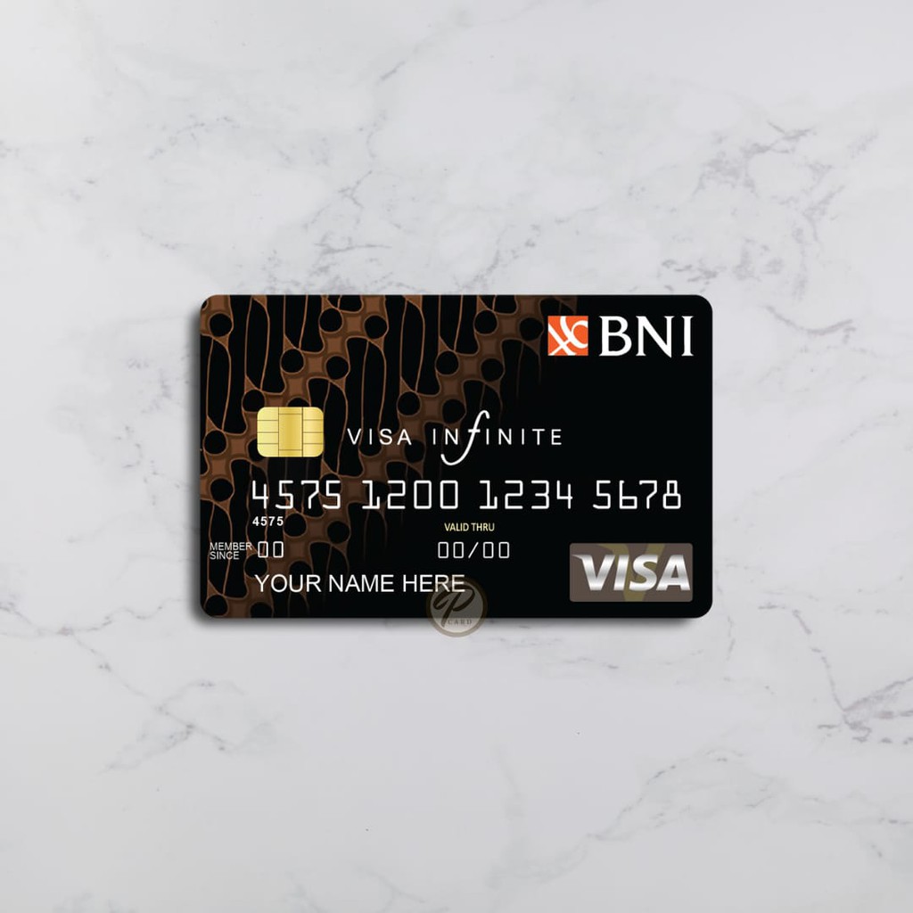 BNI VISA INFINITE - Card Cover Skin Sticker - PLIATA Stiker Kartu ATM, E-Money, E-Toll