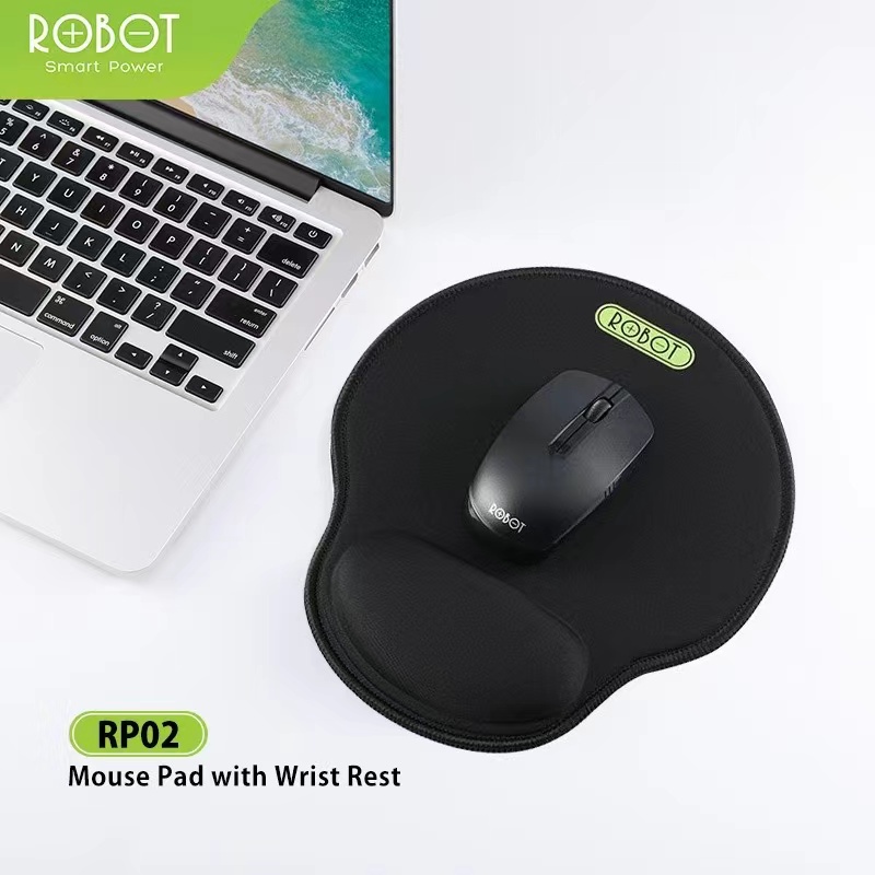 Ergonomic Wrist Rest Mousepad ROBOT RP02 for Laptop / PC - BLACK ORIGINAL