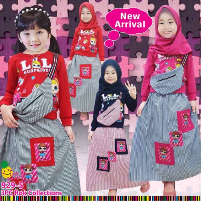 Setelan little pineapple tas