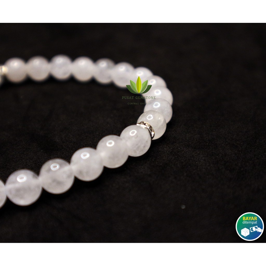 Tasbih Giok Putih Salju / Snow White 33 Butir Natural