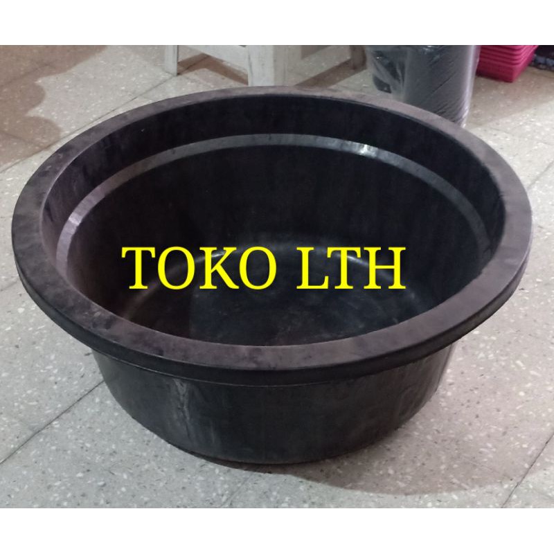 BASKOM BAK KARET ANTI PECAH 70 CM BULAT PLASTIK / JOLANG HITAM BESAR / EMBER