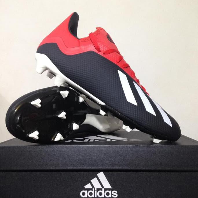 Kualitas Terbaik Sepatu Bola Adidas X 18.3 FG Black Active Red BB9366 Original BNIB SDWEP