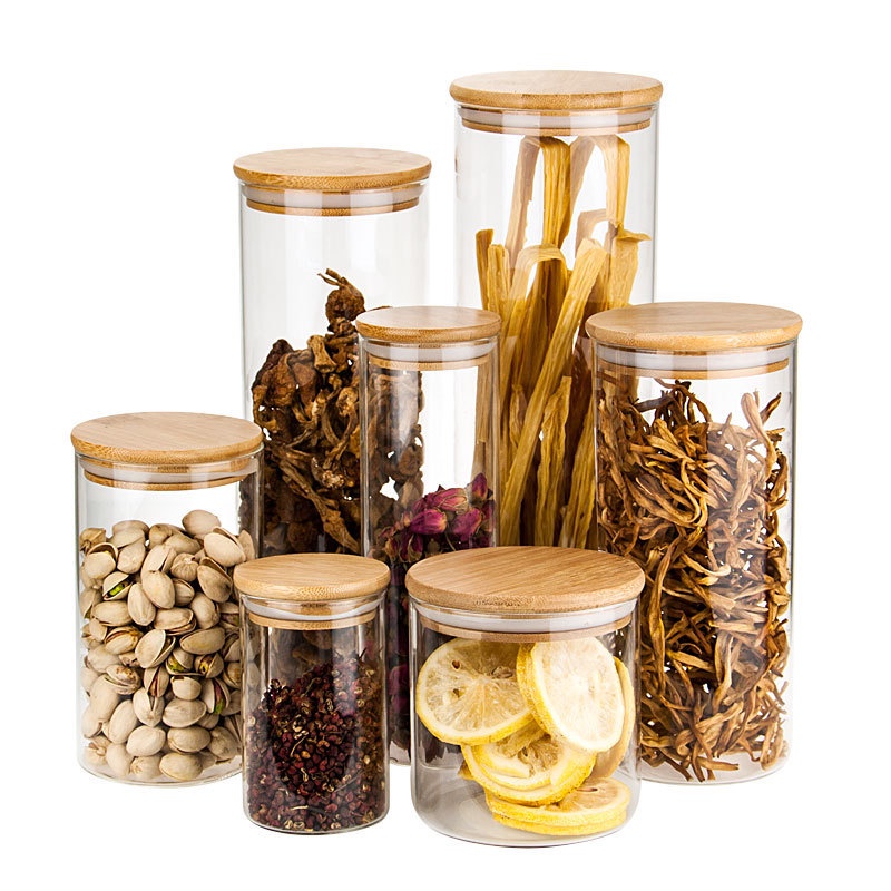 Vintageku_Shop Toples Kaca Tutup Kayu Bambu Tanpa Stiker Tempat Bumbu Kecil Sayarapi Nara