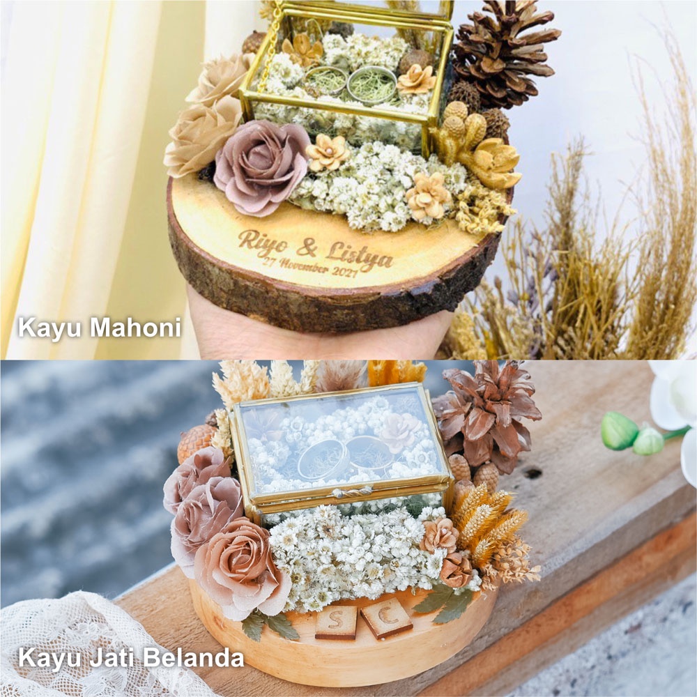 RING BOX TEMPAT CINCIN LAMARAN PERNIKAHAN | Kotak Cincin Rustic Ractangle (READY STOCK)