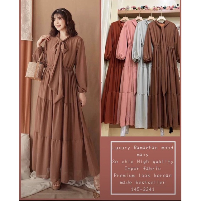 maxy dress simple full ceruty by yuna