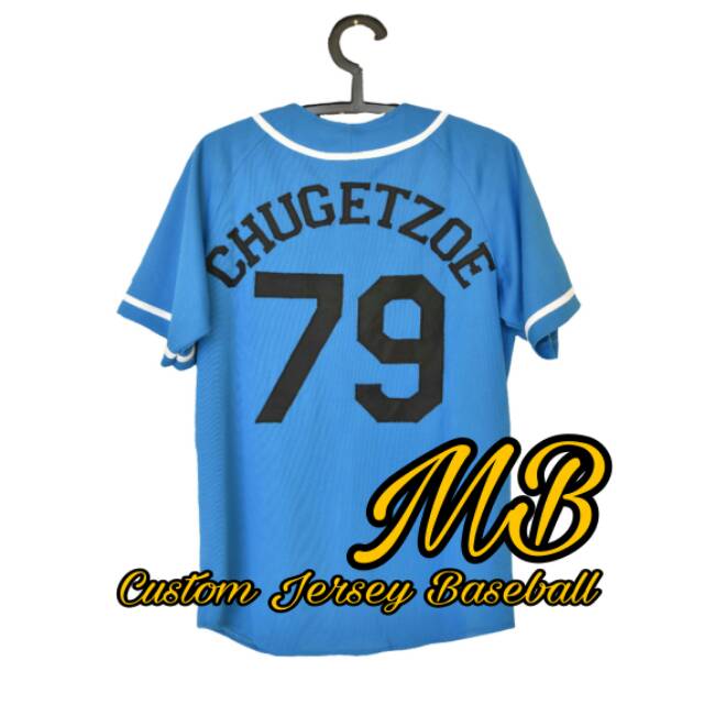 MB Custom Jersey Baseball/ Jersey Baseball Costum/ Jersey Jumbo/ Jersey Big Size Blue/ Baju Jersey