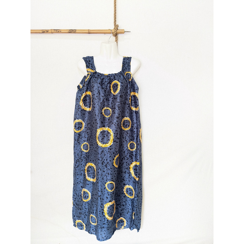 Daster Yukensi Jumbo LD 120 Baju Tidur Tanpa Lengan Tali Satu Kimono Sleepwear-ringk grey