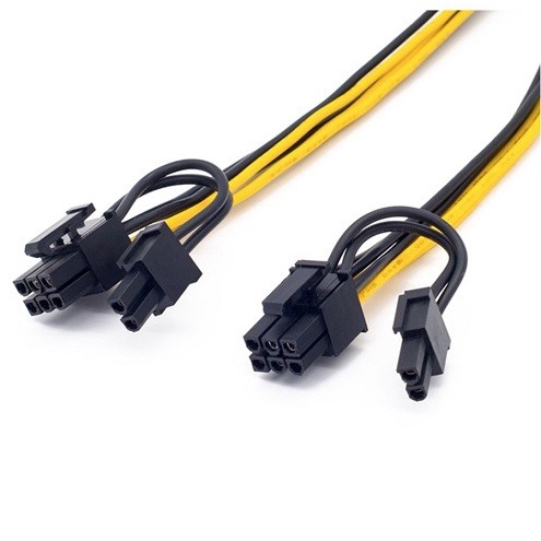 Kabel Power VGA 6 dan 8 pin Female to 2 x 8 Pin Male PCIE Riser