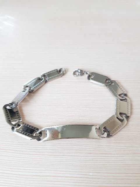 Gelang fashion import Titanium Silver / gelang pria dan wanita / gelang titanium antikarat