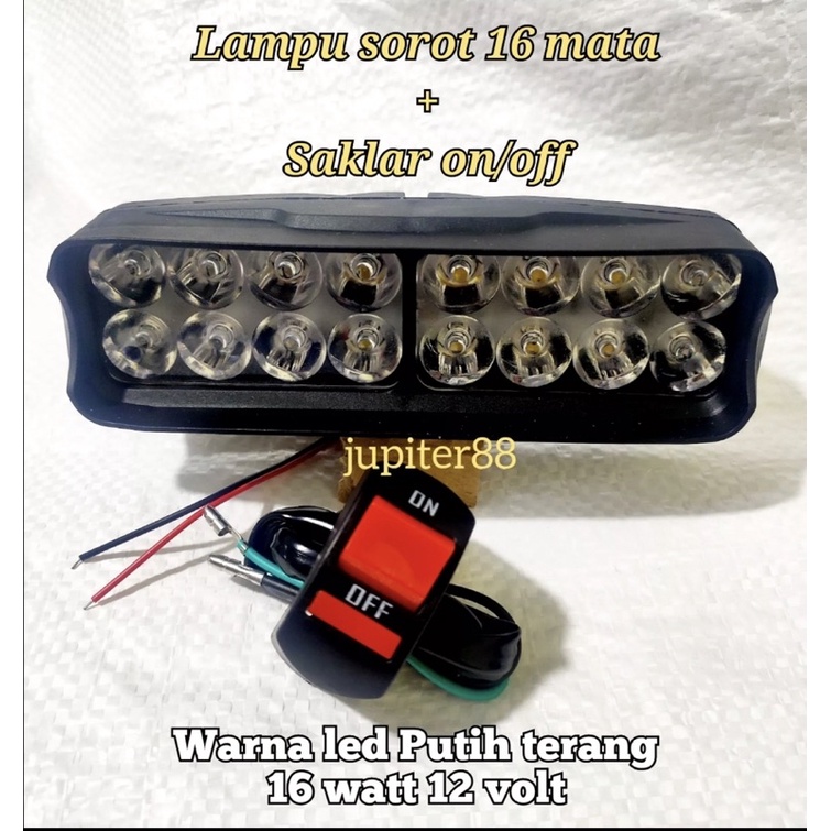 Lampu LED Laser Gun Bar Tembak Sorot CREE Motor 12 15 16 Titik Mata 12W 15W 16Watt 16W Watt Mobil