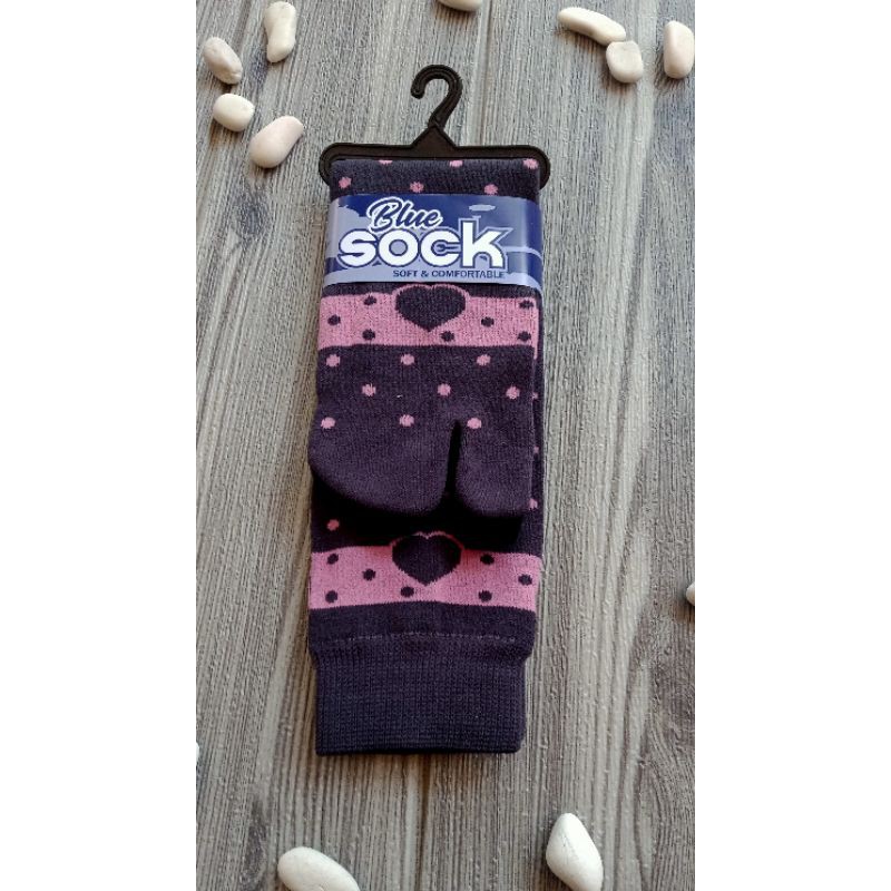 kaos kaki jempol MOTIF POLKALOVE kaoskaki panjang muslimah-Abu tua