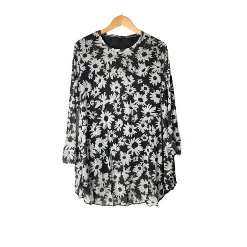 Atasan Tunik Tile Motif Bunga Matahari Fit to L - XL
