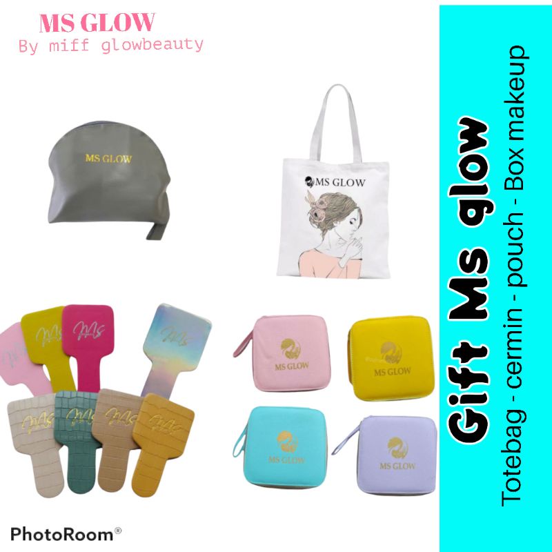 GRIFT BOX MS GLOW CROCO , Pouch ms glow , totebag msglow , Box Makeup ms glow , cermin msglow