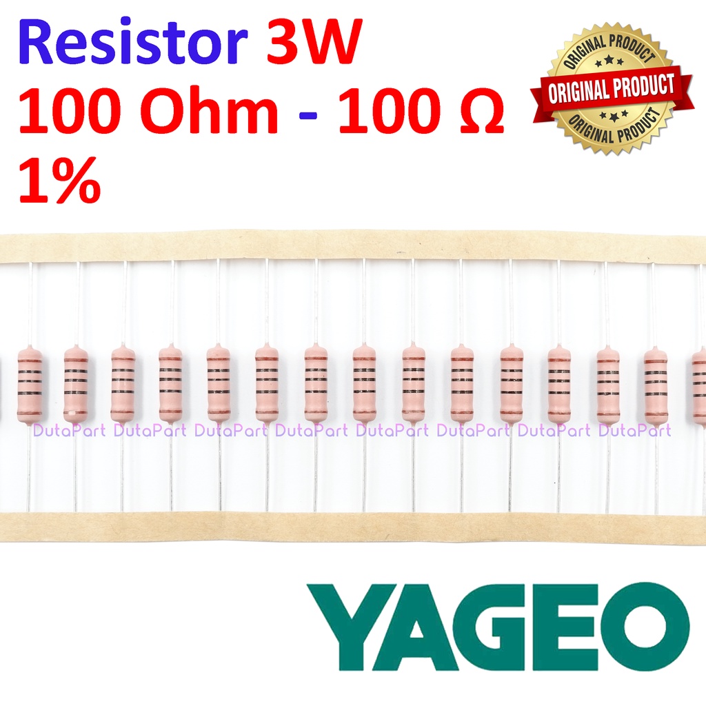 Resistor 100 Ohm 3 Watt 5% ORIGINAL YAGEO 3W 100R 100 R HIGH QUALITY