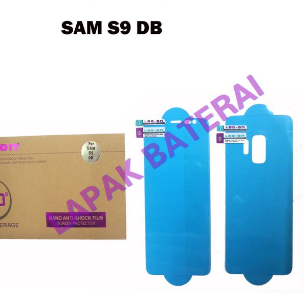 LOG ON ANTISHOCK SAMSUNG S9 FULL DEPAN BELAKANG ANTI GORES JELLY SCREEN GUARD HYDROGEL