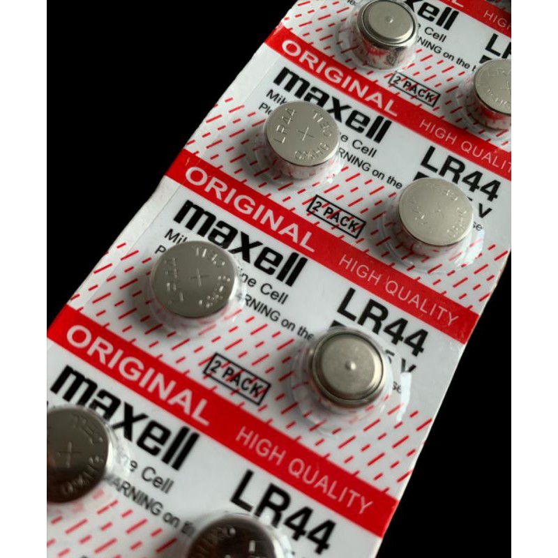 Batre maxell LR44 satuan perlembar isi 10pcs