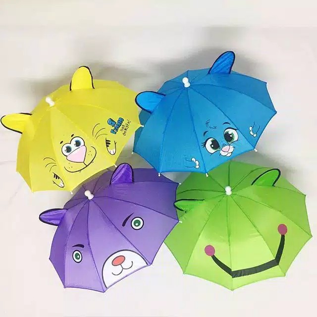 PAYUNG ANAK KARAKTER LUCU KOREA PEREMPUAN UMBRELLA KIDS LAKI LAKI  MOTIF KUCING UNIK IMPORT A1