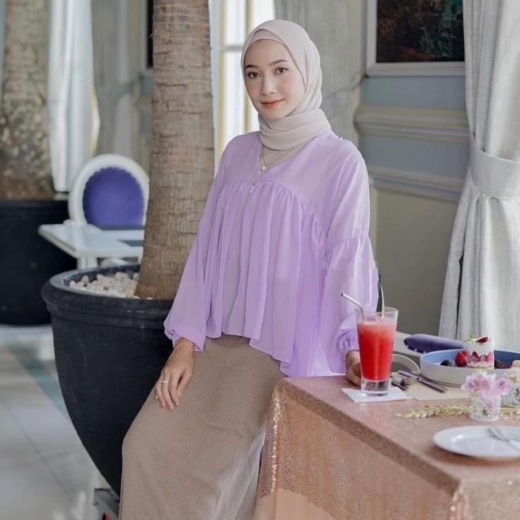 {CKJ.25Au22ᶠ} INZA BLOUSE CERUTI / DEALOVA BLOUSE CERUTY BABYDOLL BLOUSE WANITA CERUTY korean LEHER 