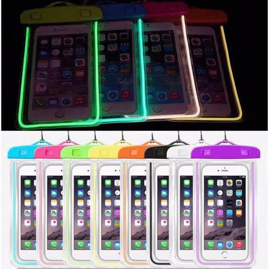 BISA COD WATERPROOF GLOW IN THE DARK - SARUNG HANDPHONE ANTI AIR - kantong hp